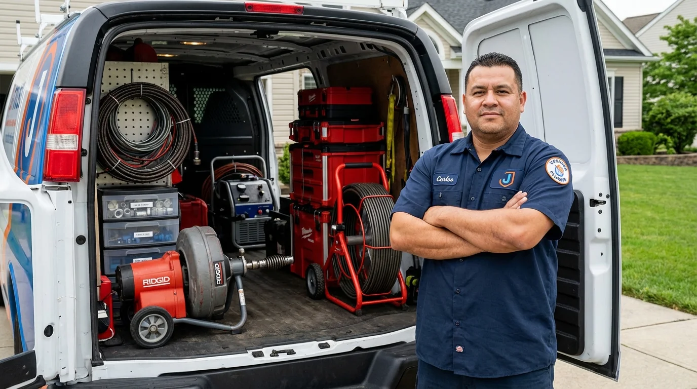 Professional drain cleaning equipment and Johns Plumbing LLC plumber in Crestview