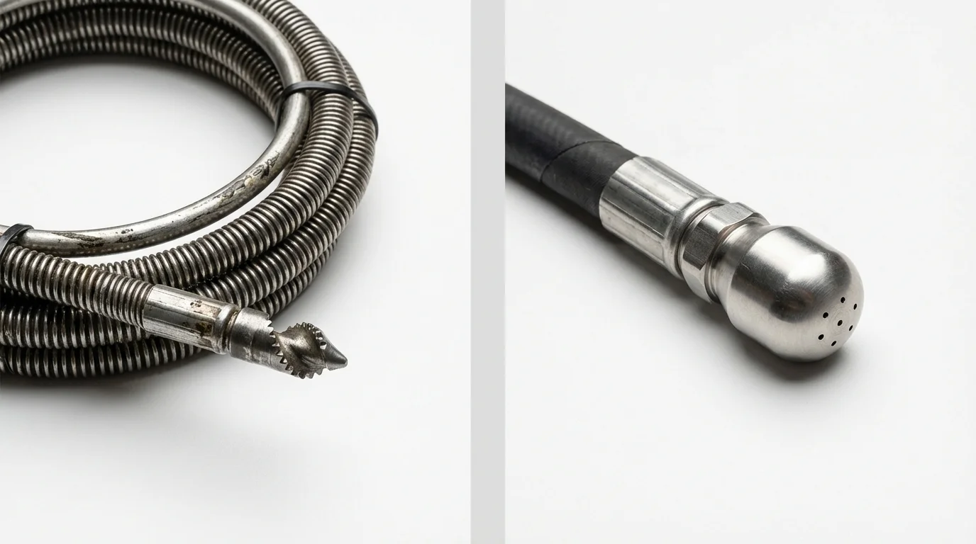 Drain snake cable and hydro jetting nozzle used for drain cleaning in Crestview, FL