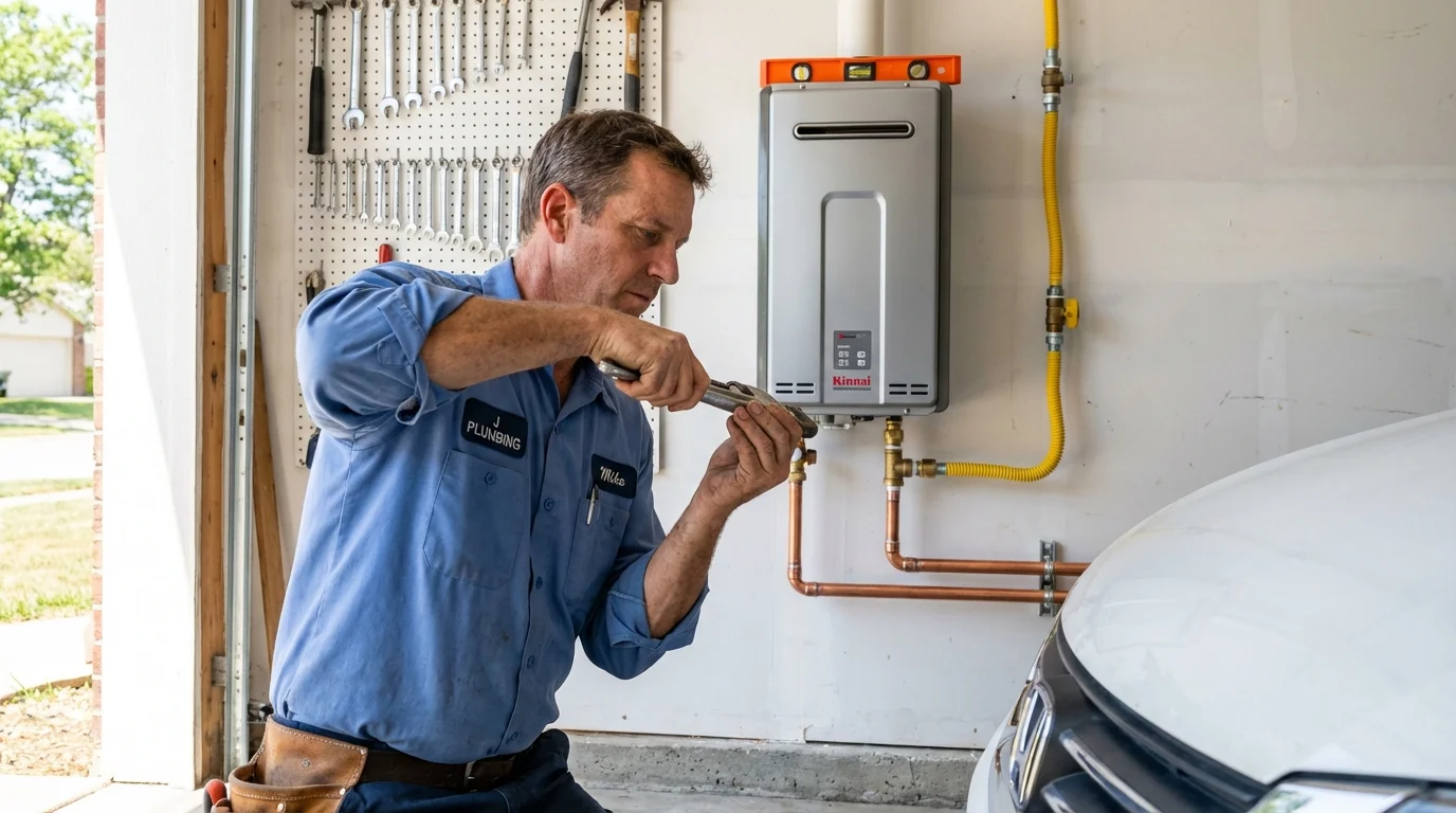 Tankless water heater installation by a Johns Plumbing LLC plumber in Crestview